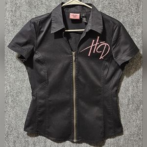 Harley Davidson Zip-Up Women's Shirt size Medium